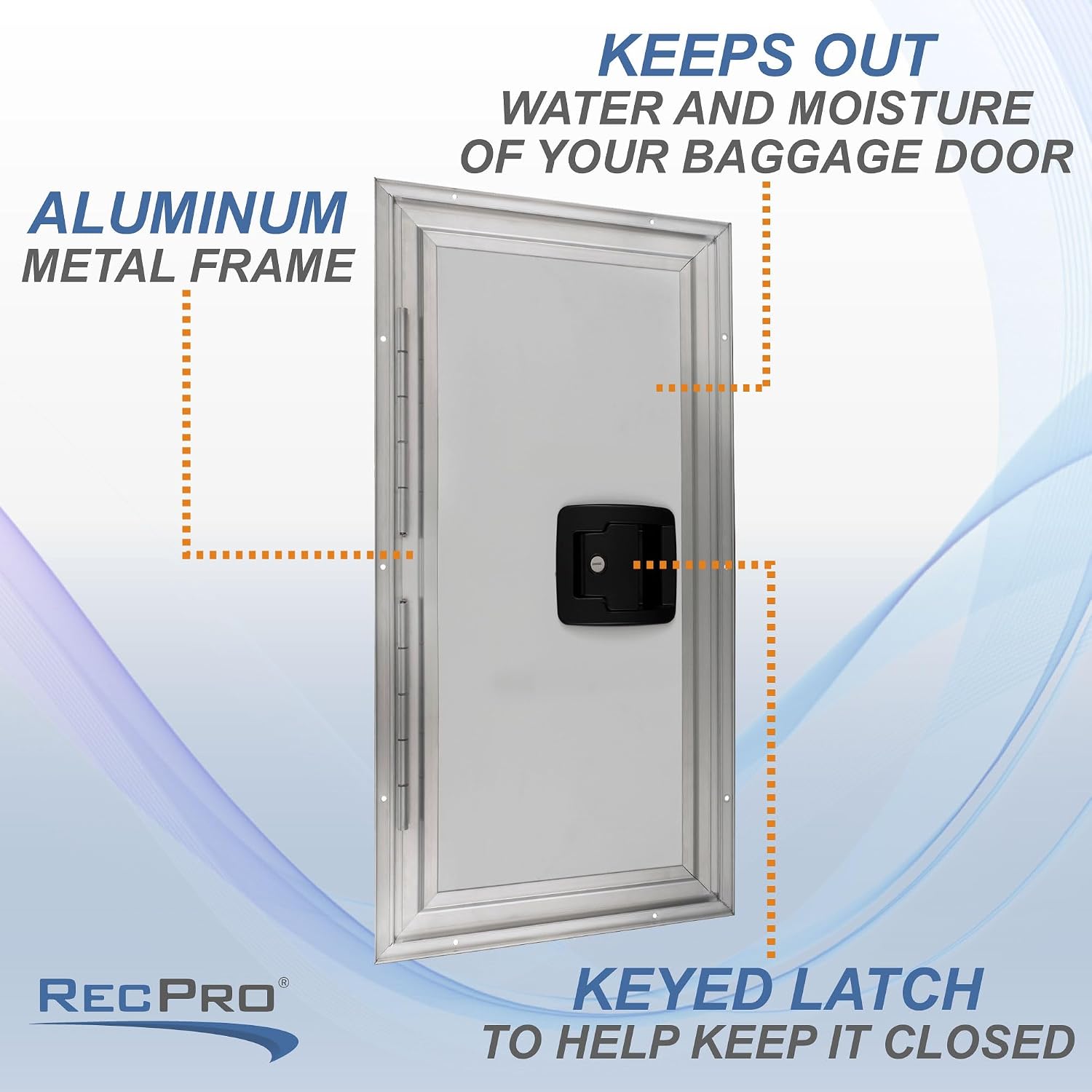 RecPro Square RV Baggage Door | Compartment Storage | RV Storage | Trailer Storage | Camper Storage (12' W x 24' H) | Made in America