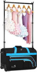 Dance Bag with Garment Rack - 28 Inch Professional Dance Competition Duffle Bag with Rack - Wheeled Dance Suitcase with Multiple Pockets for Dancers, Athlete, Travelers, and Livestreamer