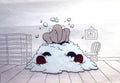 Babar and Father Christmas Original Animation Cel of Babar the Elephant