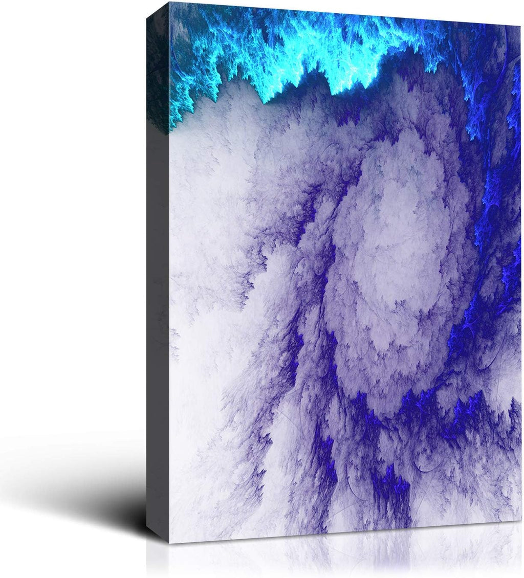 Denozer Abstract Wall Art - Blue Mist Picture Wall Art on Canvas, 36x46 Inch Giclee Artwork Prints Wall Decor for Home, Hotel and Office