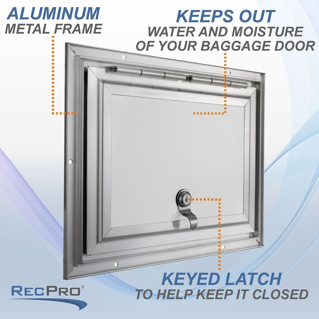RecPro Square RV Baggage Door | Compartment Storage | RV Storage | Trailer Storage | Camper Storage (12' W x 9' H) | Made in America