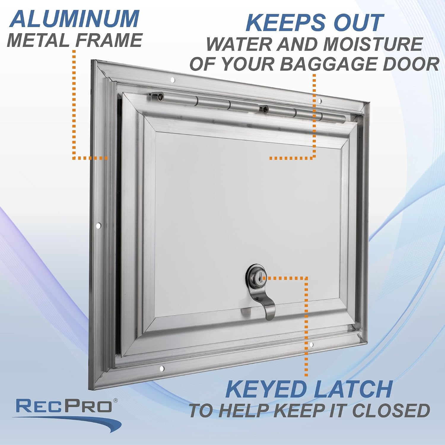 RecPro Square RV Baggage Door | Compartment Storage | RV Storage | Trailer Storage | Camper Storage (12' W x 9' H) | Made in America