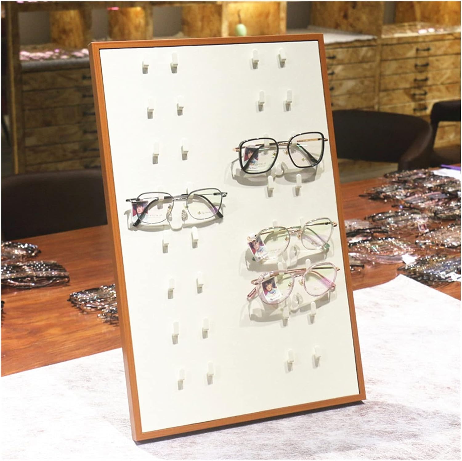 Eyeglass Displays 12/16/18 Piece Sunglass Eyewear Eye Wear Display Tray Case Stand Sunglasses Storage Organizer Eyeglasses Display Case Eyewear Storage Display Risers(B)