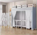 Clothes Rail Garment Rack Foldable Wardrobe Closet Rack, Heavy Duty Portable Closets With Cover Bedroom Armoires Freestanding Clothing Rolling Garment Racks For Hanging Clothes Load 2000lbs(Blue,100x4