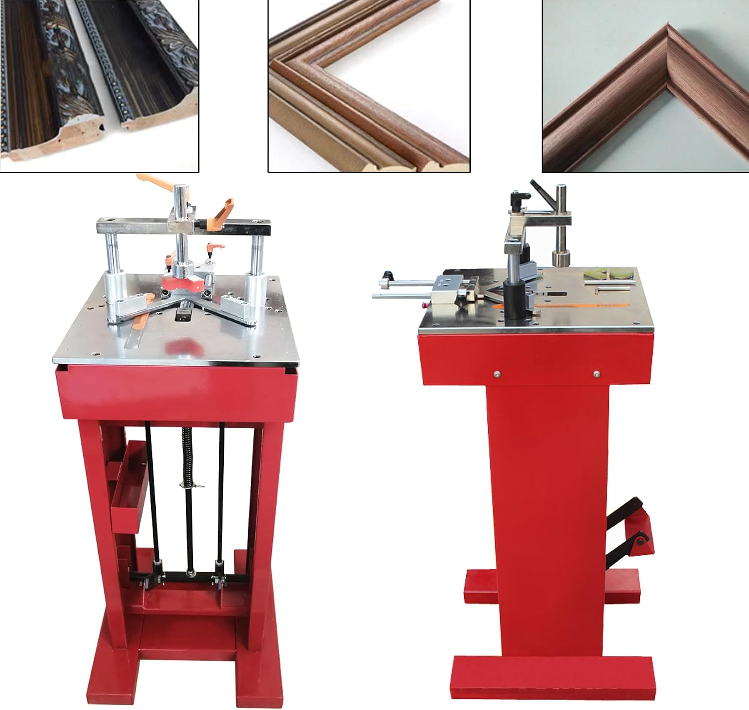TECHTONGDA Picture Framing Machine Pedal Iron Picture Frame Nailer, Manual Nail Angle Machine Wood Corner Frame Joiner with V-Nail 7,10,12,15mm