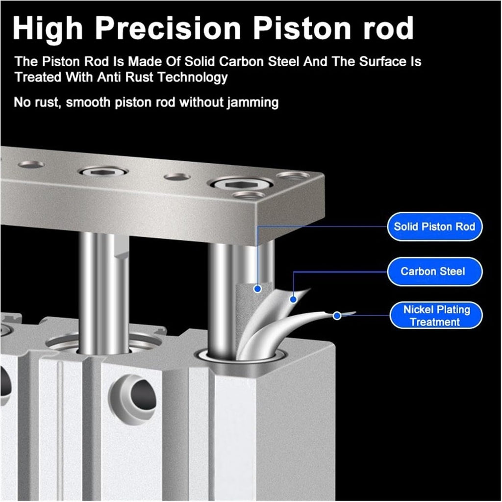 Guided Three Bar Three-axis Cylinder Cylinder Diameter 12/16/20/25/32/40/50/63 Cylinder Stroke 10-400MM Meet Different Needs