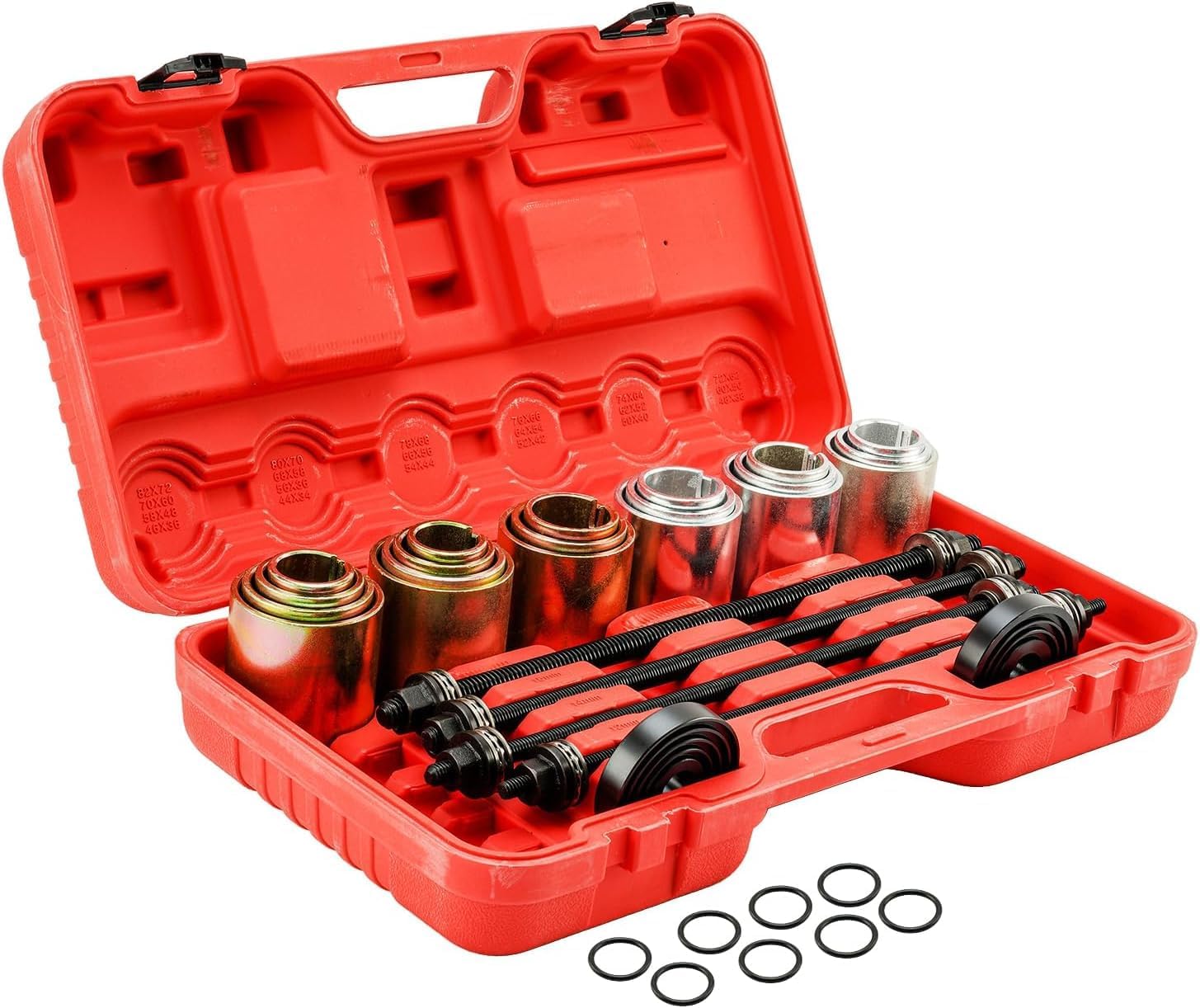 Engine Timing Tool Kit Bushing Installation Tool, 26Pc Universal Compression Pull Sleeve Kit Bushing Installation & Removal Tool Kit,