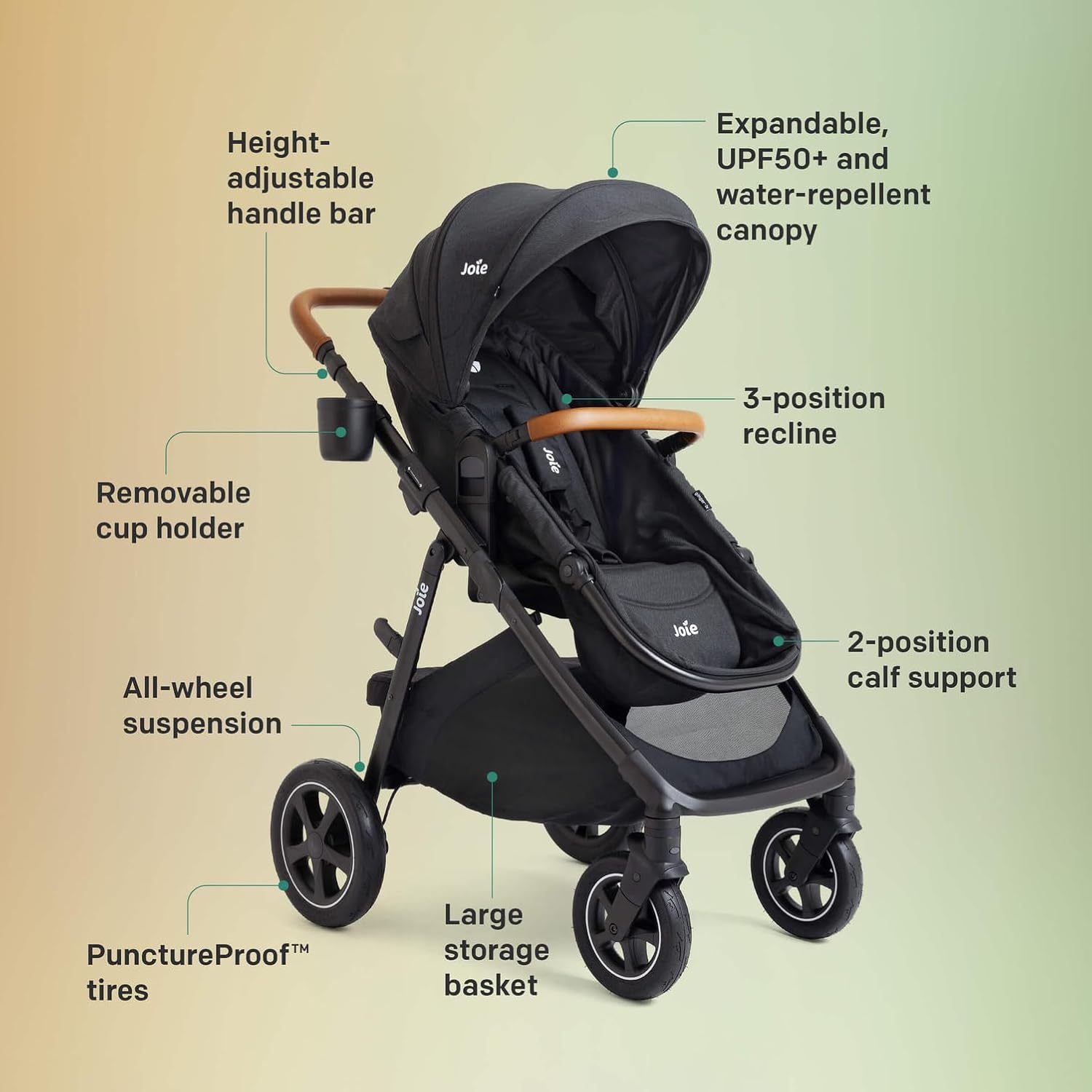 Joie Baby, Ginger DLX Stroller and Mint Latch Car Seat, Travel System (Dove)