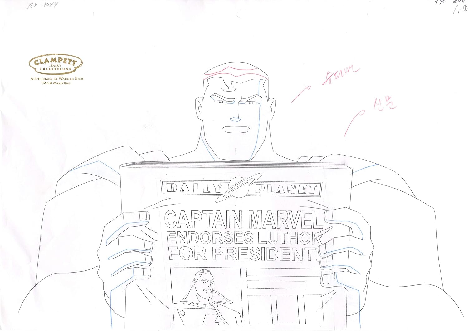 Justice League Unlimited Superman Production Animation Cel Drawing from Warner Brothers 044