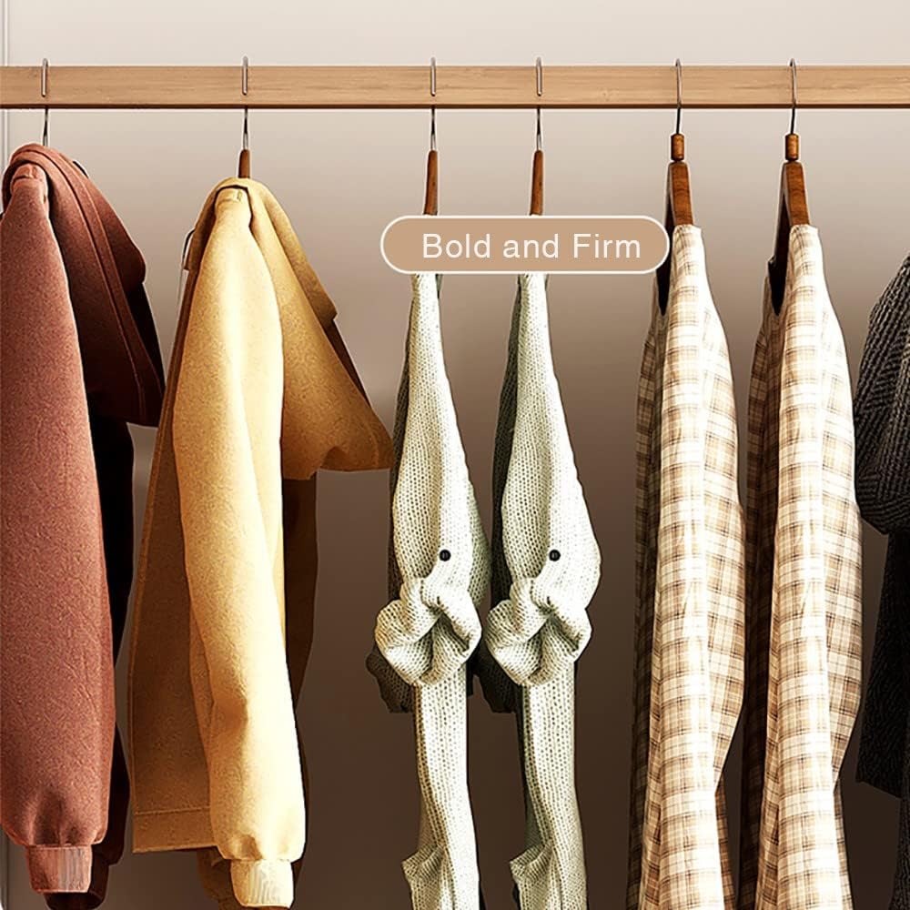 Clothes Rail Rack Bamboo, Open Wardrobe Closet,Garment Rack with Storage Shelves Organizer and One Top Rod for Hanging Clothes Bedroom, Free Standing Coat Rack 100x28x167cm