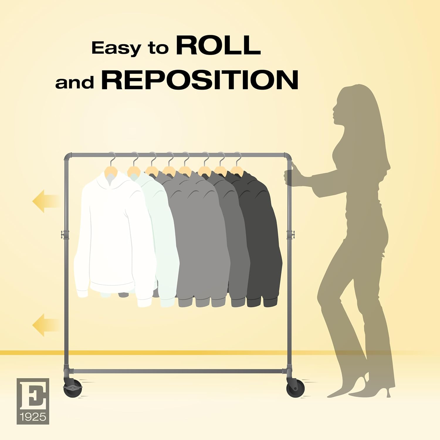 Adjustable Rolling Rack – Econoco Vintage Pipeline 2 Way Ballet Clothes Hanging Fixture