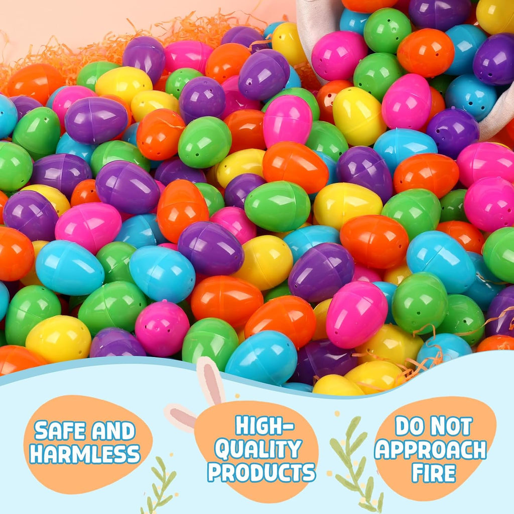 YEAHBEER 2000 Pcs Easter Eggs, 2.4' Assorted Bright Colors Plastic Easter Eggs for Easter Hunt, Basket Stuffers Fillers, Easter Themed Decorations, Theme Party Favor, Classroom Prize Supplies