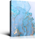 Denzoer Blue Ocean and Texture Abstract Wall Art Modern Canvas Prints with Solid Wood Frame Wall Pictures for Home Decoration, Ready to Hang - 36x46 inches