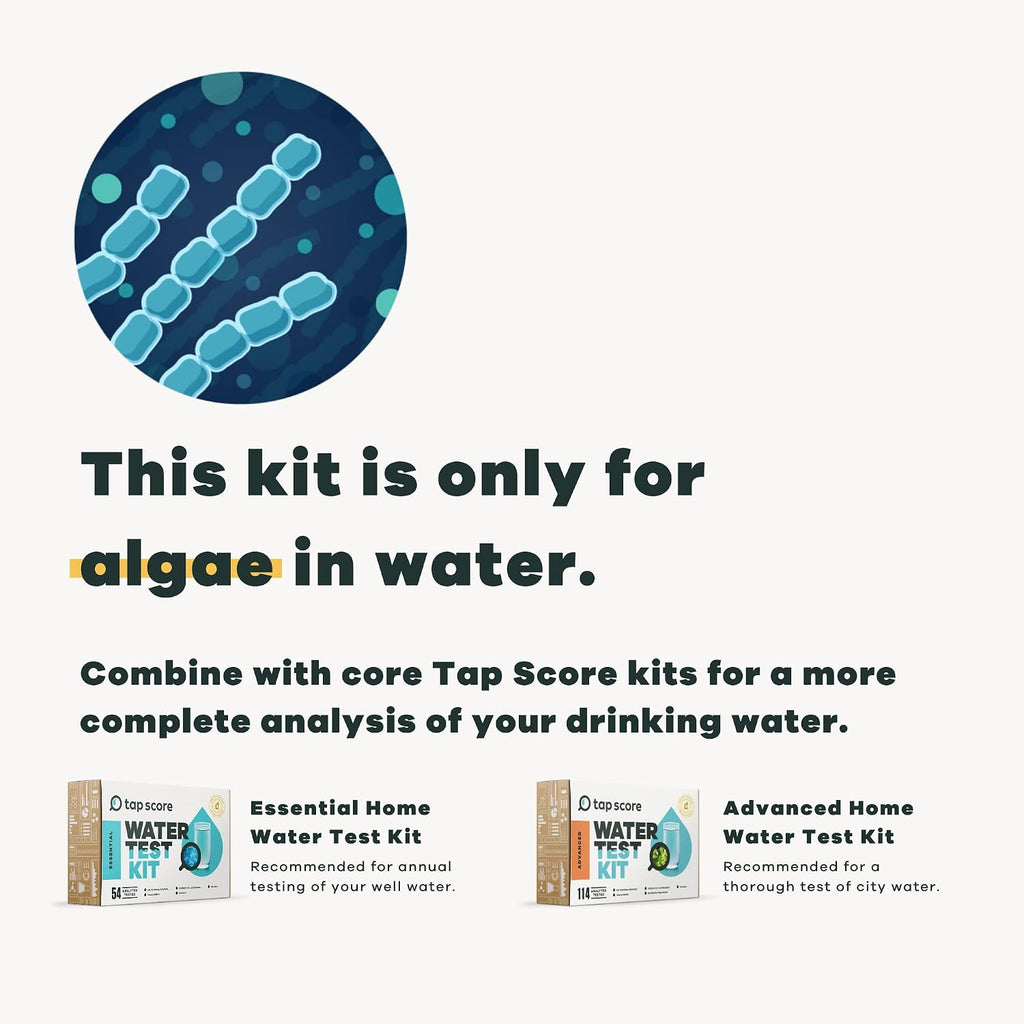 Tap Score Algae in Water Test Kit | Full Report | EPA Certified Water Labs | #1 Best Home Water Test 2021-24 NYT Wirecutter | 100% Unbiased