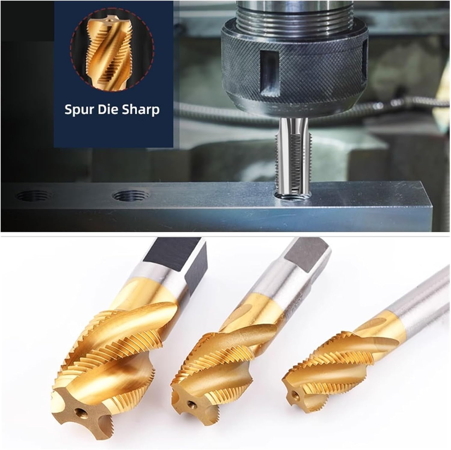 Pipe Tap Set Pipe Threading Tap G NPT RC PT ZG HSS CO Spiral Straight Flute Fluteless Cobalt Machine Metal CNC Tool(Spiral Flute,ZG 1)