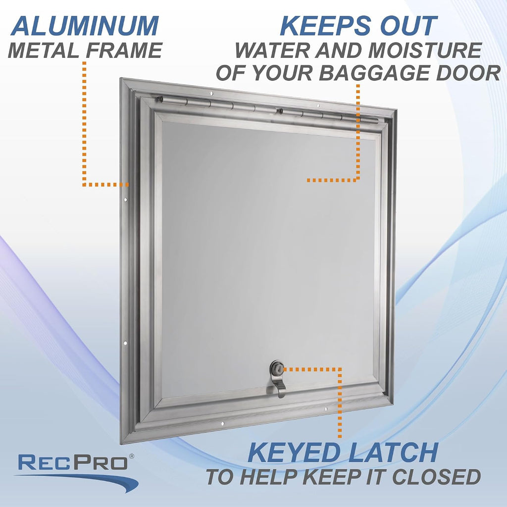 RecPro Square RV Baggage Door | Compartment Storage | RV Storage | Trailer Storage | Camper Storage (16' W x 16' H) | Made in America