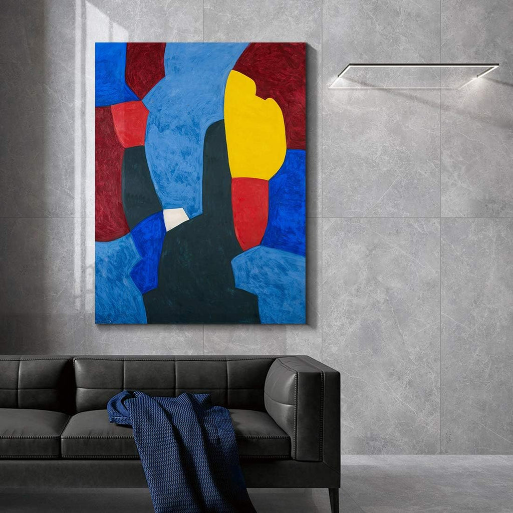 Denzoer Abstract Wall Art Colorfu Geometry Painting Prints Wall Decor Contemporary Painting with Gallery Wrap Modern Artwork Pictures Framed for Living Room | Ready to Hang - 36x46 inches
