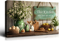 Wewejia - Rustic Kitchen Canvas Wall Art 46x36 Inch, Vintage Farmhouse This Kitchen Serves Food Love and Joy Painting Pictures Food Still Life Landscape Poster Living Room Dining Room Home Decor
