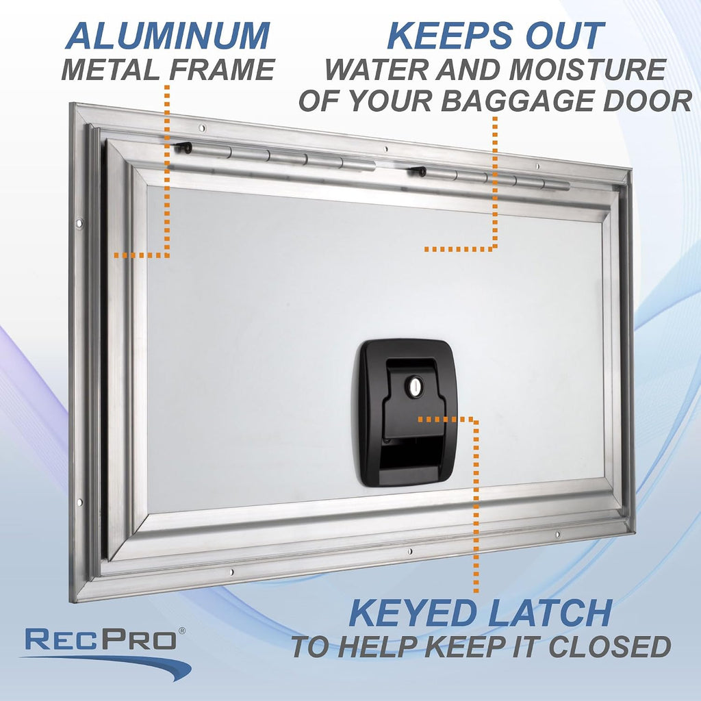 RecPro Square RV Baggage Door | Compartment Storage | RV Storage | Trailer Storage | Camper Storage (24' W x 12' H) | Made in America