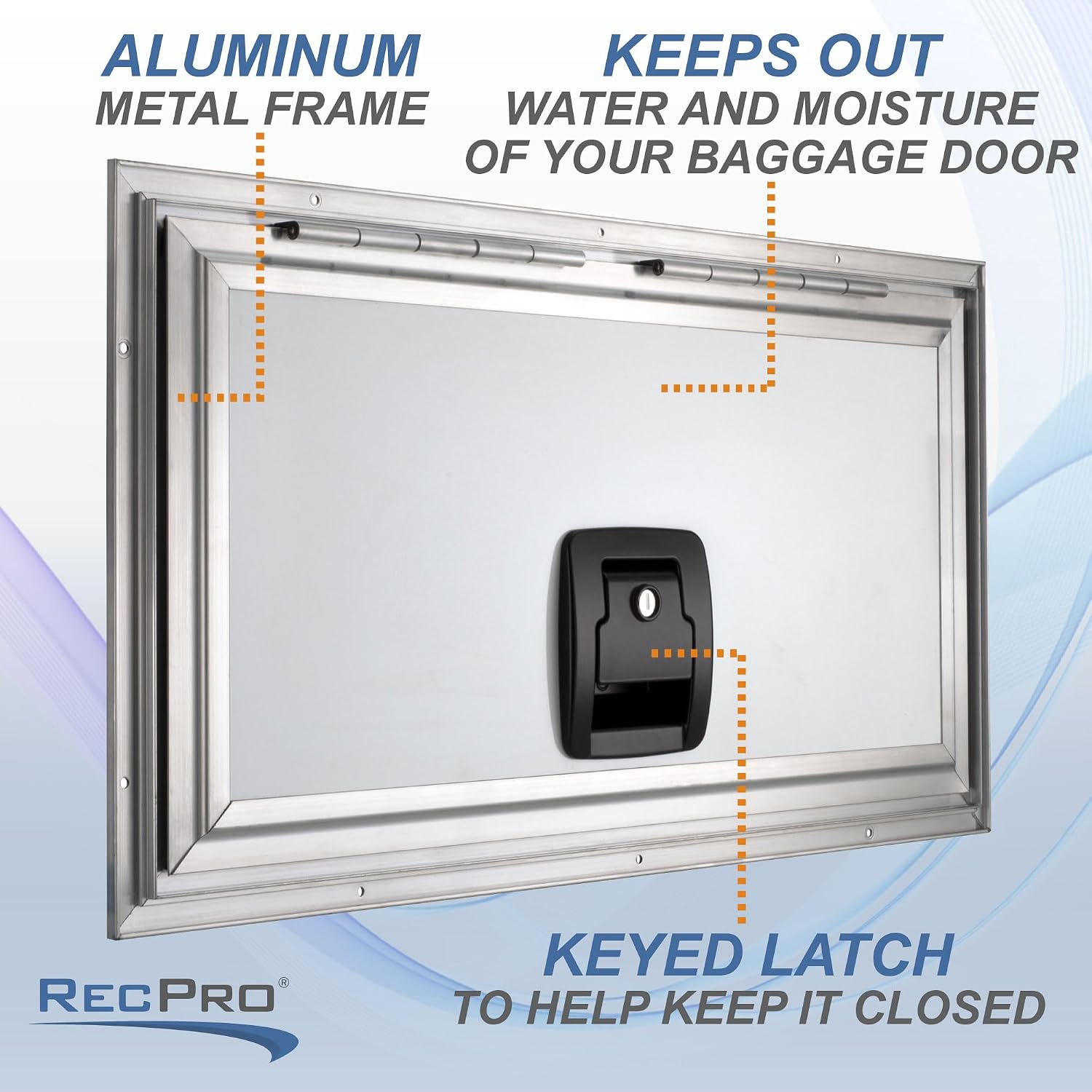 RecPro Square RV Baggage Door | Compartment Storage | RV Storage | Trailer Storage | Camper Storage (24' W x 12' H) | Made in America