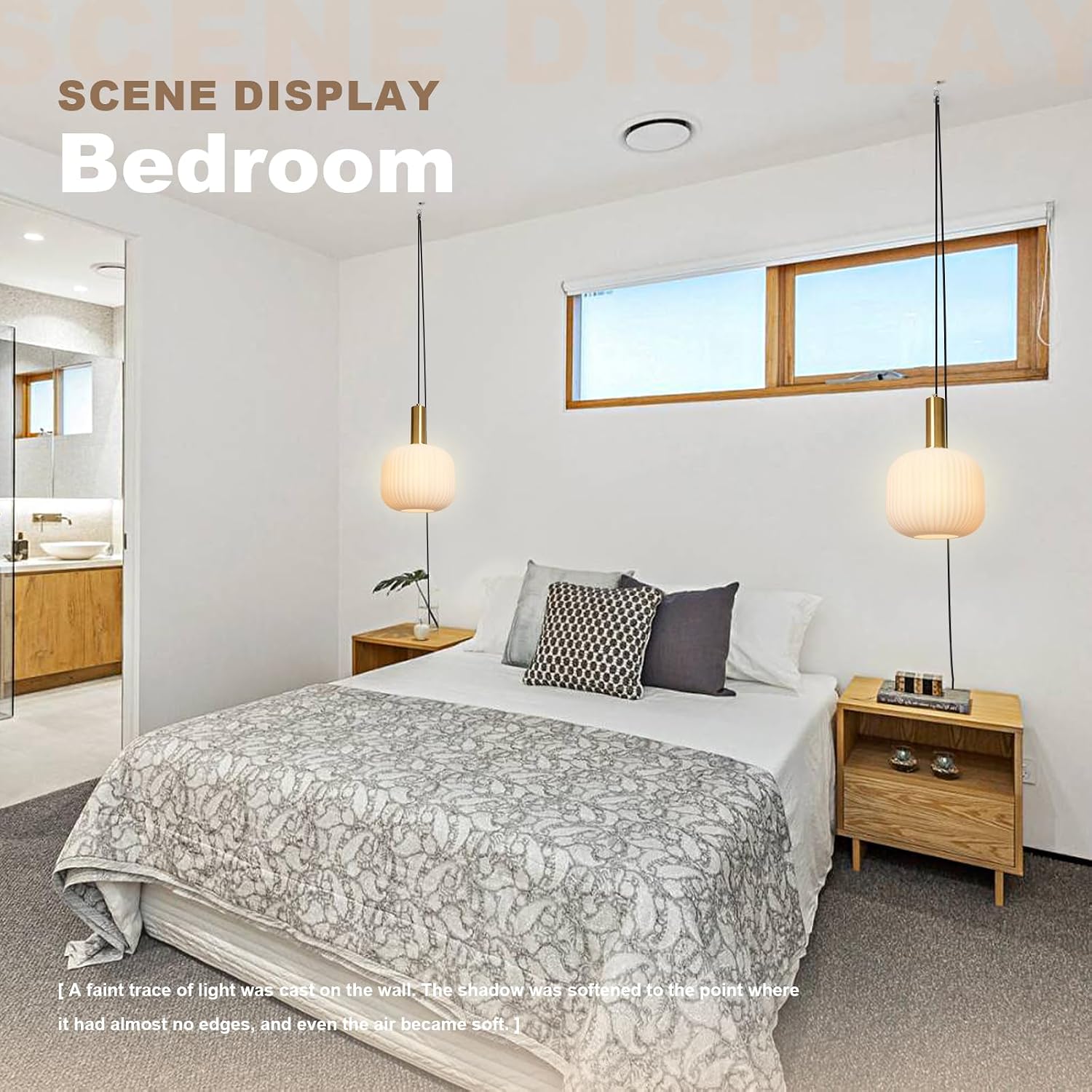 Plug in Pendant Light 2 Pack, Milk White Glass Hanging Light Plug in, Modern Plug-in Pendant Lighting with On/Off Switch, Mid Century Hanging Lamp for Kitchen Island Bedroom Hallway