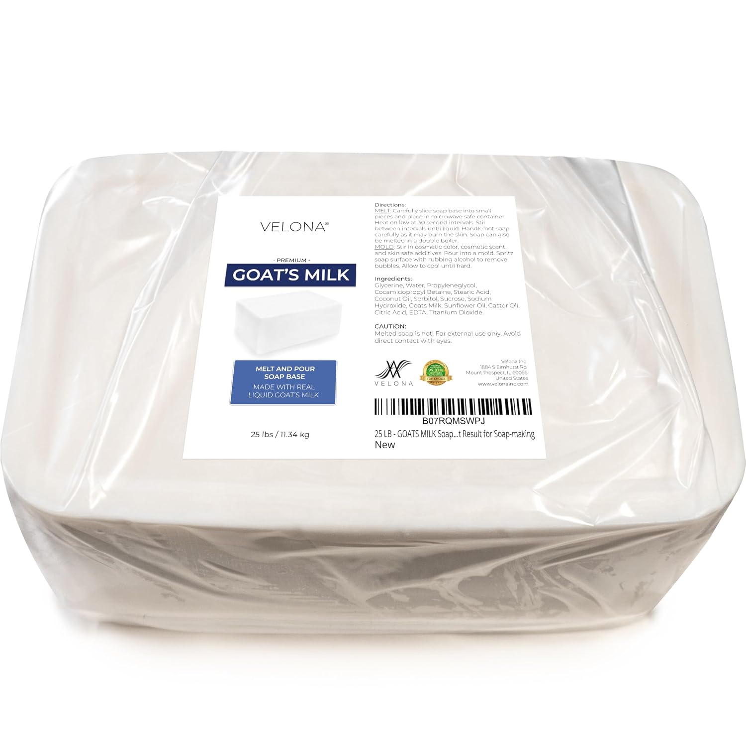 velona 25 LB - GOATS MILK Soap Base | Wholesale & Bulk | SLS/SLES free | Melt and Pour | Natural Bars For The Best Result for Soap-making