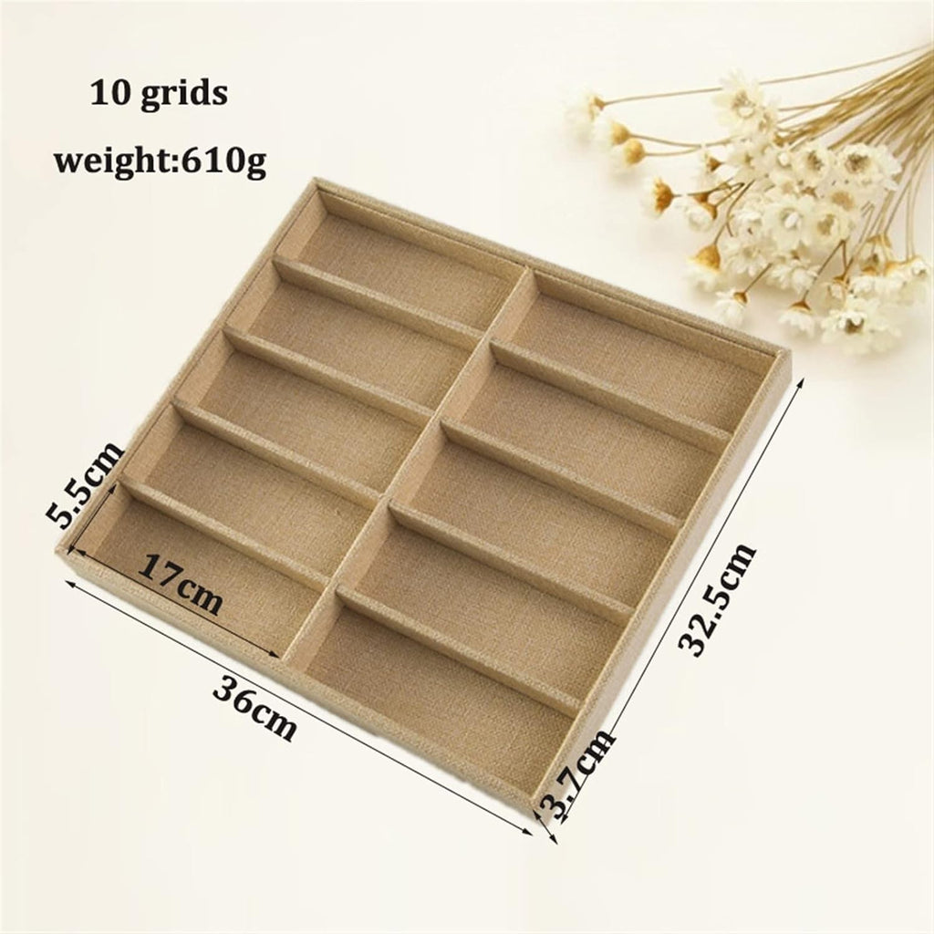 Eyewear es Fashion Glasses Cases Linen 6/10/12 Grids Sunglasses Display Box Sunglasses Display Glasses Display Props Jewelry Organizer Tray Sunglasses Eyewear (Color : 12GridsCases) (10gridscase