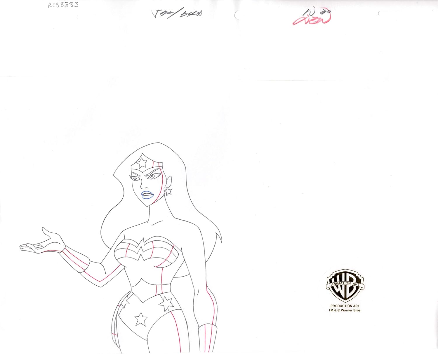 Justice League of America Wonder Woman Production Animation Cel Drawing from Warner Brothers 283