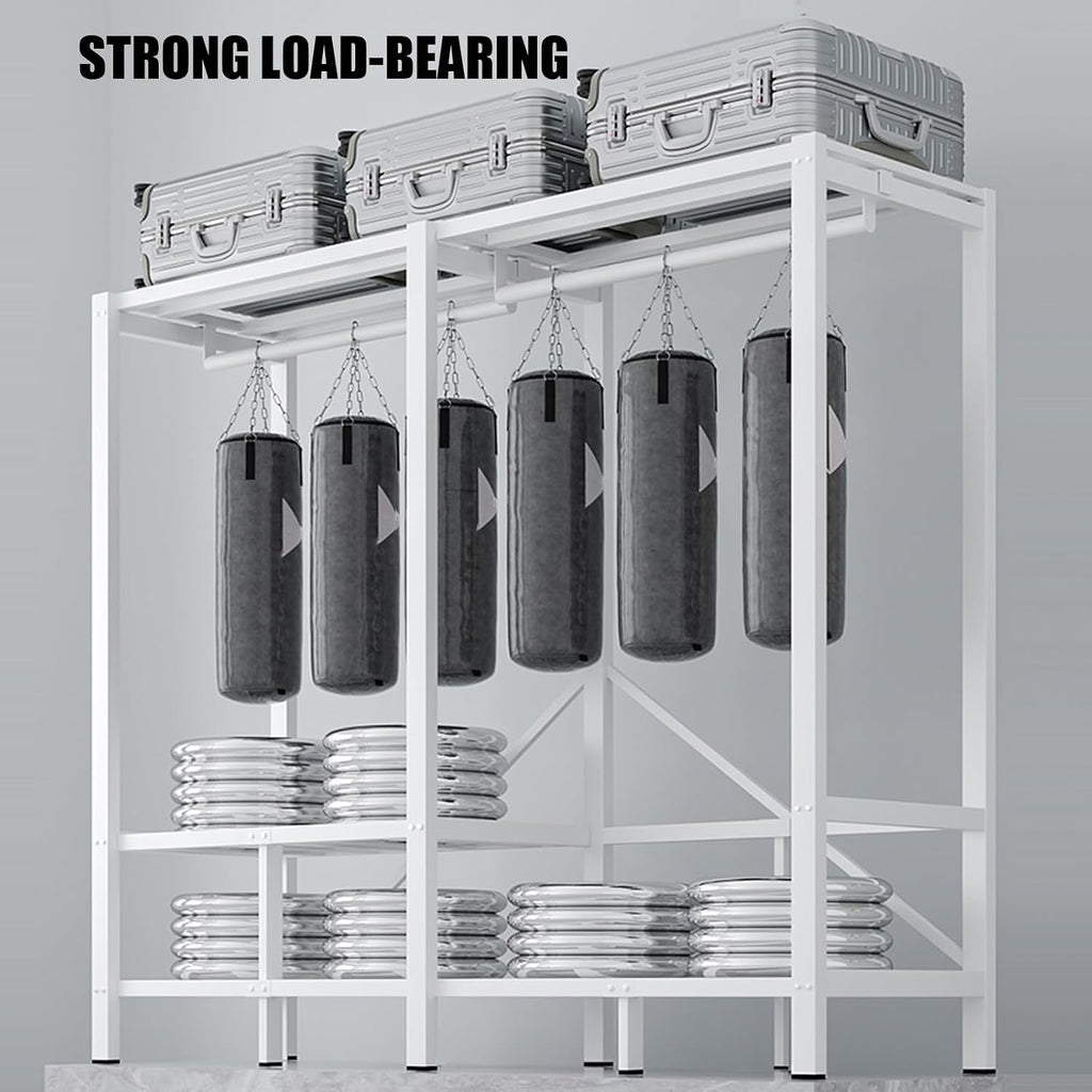 Foldable Wardrobe Closet, Load 1100lbs Heavy-duty Portable Clothe Rack with Cover for Bedroom Armoires, Metal Freestanding Clothing Storage Organizer Garment Rack for Hanging Clothes(71.7''x20.5''x67.