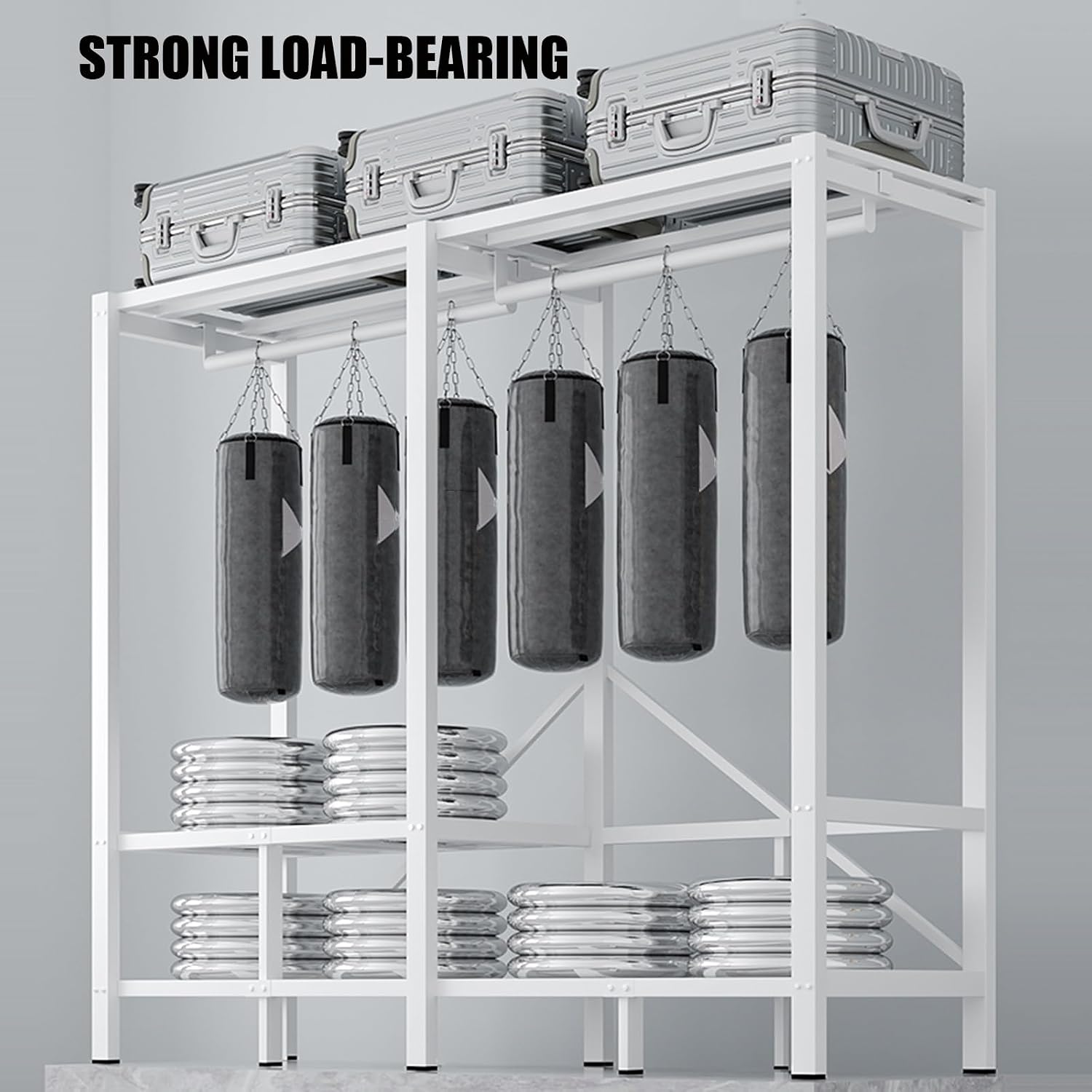 Foldable Wardrobe Closet, Load 1100lbs Heavy-duty Portable Clothe Rack with Cover for Bedroom Armoires, Metal Freestanding Clothing Storage Organizer Garment Rack for Hanging Clothes(71.7''x20.5''x67.
