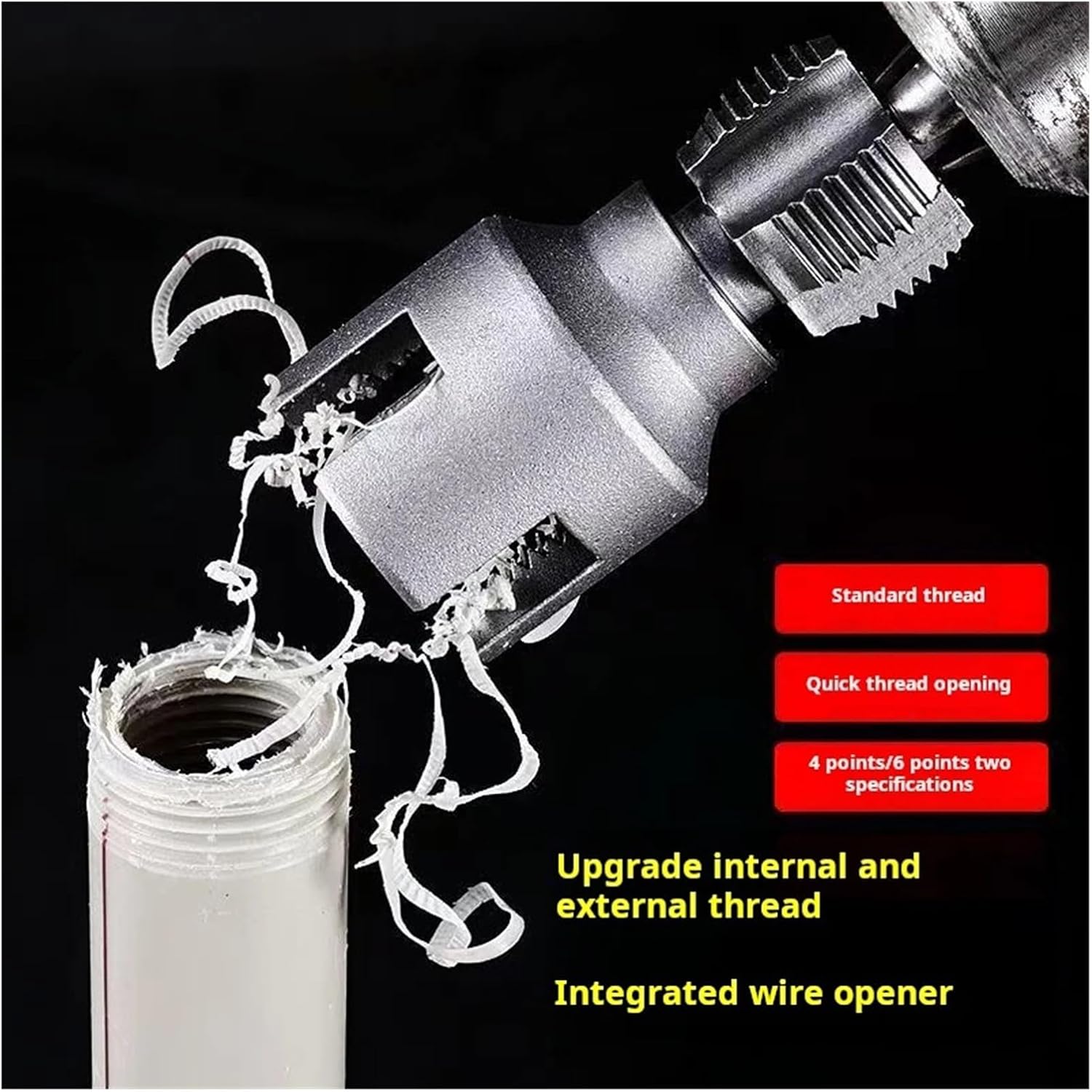 Four-to-six-Point Water Pipes are Universal Thread Cutting Tools Water Pipe Tap and Die Set Plumbing Tools Hand Tool for Pipes, Faucets(DN20)