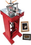 HayWHNKN Manual Picture Framing Machine Iron Foot Pedal V-Nailer, Wood Corner Frame Joiner for Picture Frames 7-15mm V-Nails (Frame Width 6-150mm/Thickness 6-100mm) for Family or Small Workshops