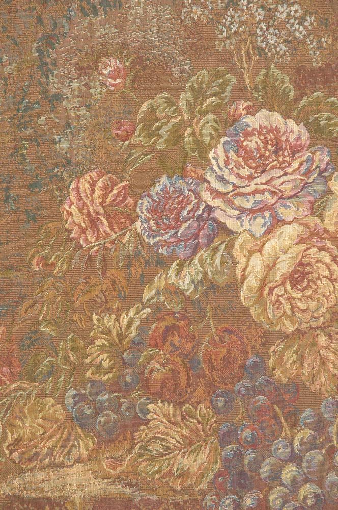 Bouquet With Grapes Red Italian Tapestry Wall Hanging - 39 in. x 26 in. Cotton/Viscose/Polyester by Charlotte Home Furnishings