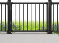 Deck Fence Gate Outdoor, 32''H Gate for 36''H Deck, Black Heavy Duty Steel Anti-Rust Door with Customizable Width (Up to 48'), Metal Gate for Residential, Yard, Patio(No Hinge)