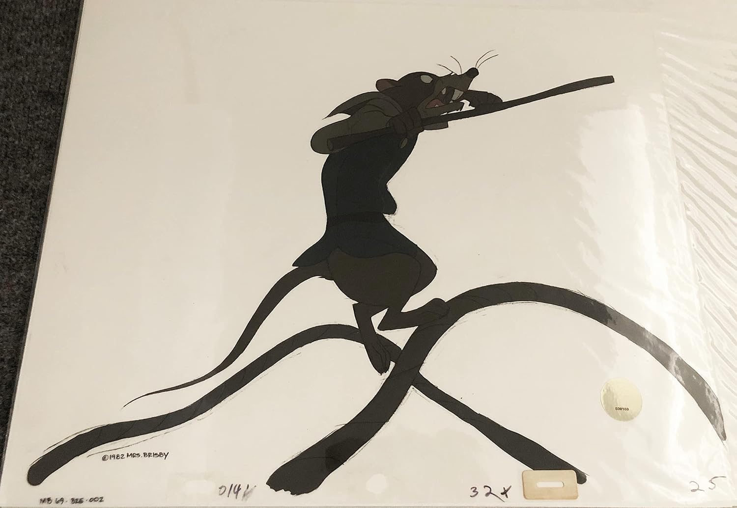 Don Bluth Secret of NIMH Justin 1982 Original Production Animation Cel Used to Make the Cartoon 325-002