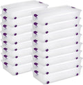 Sterilite 16-Pack 60 Quart ClearView Latch Box, Wheeled Underbed Organizer Bins with Latching Lids - Clear Plastic Organization Containers for Closet, Bedroom, Shelving Units and Everyday Home Storage