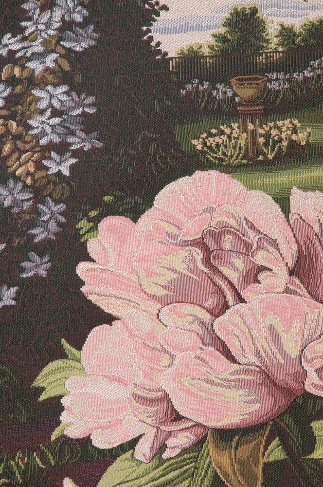 Charlotte Home Furnishings Inc. Pink Peonies Italian Tapestry Wall Hanging 35 X 25 Inch Viscose Cotton & Polyester Blend Wall Art Perfect for Home Decor & Wall Decor By Alberto Passini