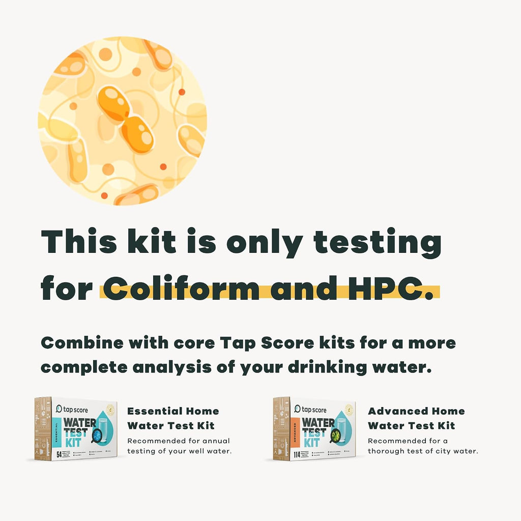 Tap Score Coliform and HPC in Water Test Kit | Specialized EPA Certified Drinking Water Labs | #1 Best Home Water Test 2021-24 NYT Wirecutter | 100% Unbiased