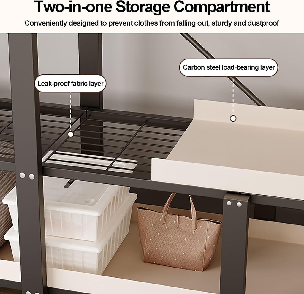 Portable Wardrobe Closet With Cover, Foldable Garment Rack For Hanging Clothes, Freestanding Metal Clothes Rack, Metal Clothing Coat Storage Organizer(Stars,88cm/34.6inch)