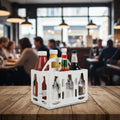 Marketing Holders 6 Compartment Soda Coffee Beer Bottle White Caddy Beverage Condiment Pack of 24 Tailgating Carry Sporting Events Table Top Restaurants Bars Picnics BBQ's Parties Events