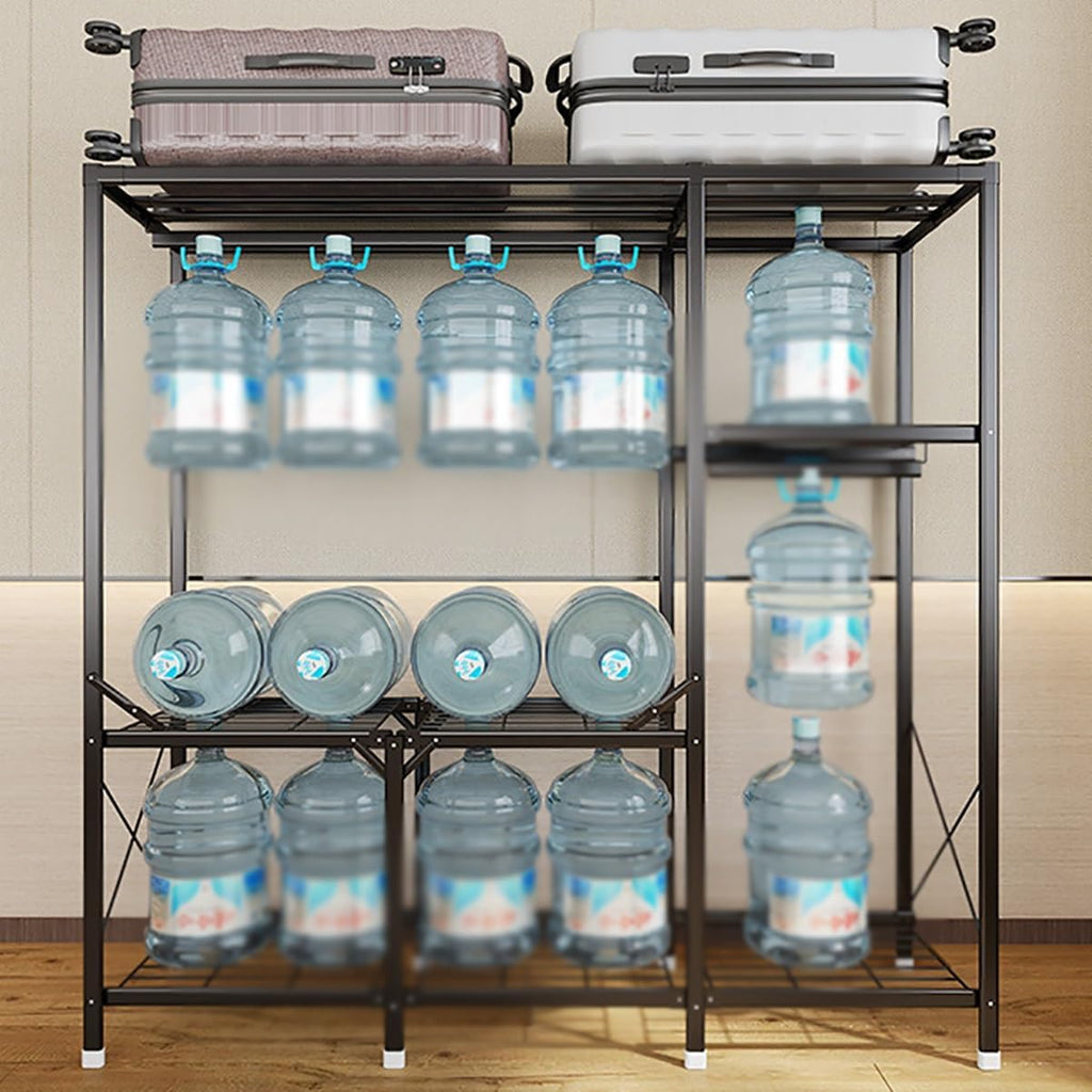 Portable Wardrobe Closet with Cover Metal Garment Rack for Hanging Clothes with 3 Hanging Rods and 4 Storage Shelves for Bedroom (Color : D, Size : 190X45X165CM)