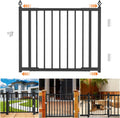 Heavy-Duty Deck Fence Gate Outdoor, No Cutting Required，Upgraded Adjustable 37.4 to 49.2''W x 37''H, Fence Gate, Suitable for Decks, Patios, Gardens, Yards, (with Latch and Auto-Closing Hinge)