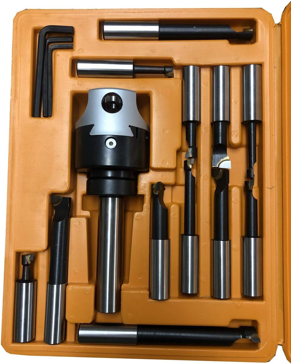 3' Boring Head Set W/ 1' Shank Carbide Tipped 12 Pc 3/4' Boring Bar Set