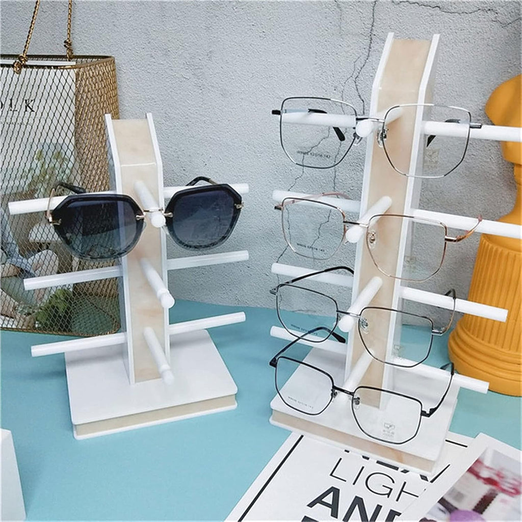 Eyeglass Displays 5 Layer Sunglasses Organizer Eyeglasses Display Stand Eyewear Storage Rack Box for Glasses Tabletop Holder Stand Display Risers(A)
