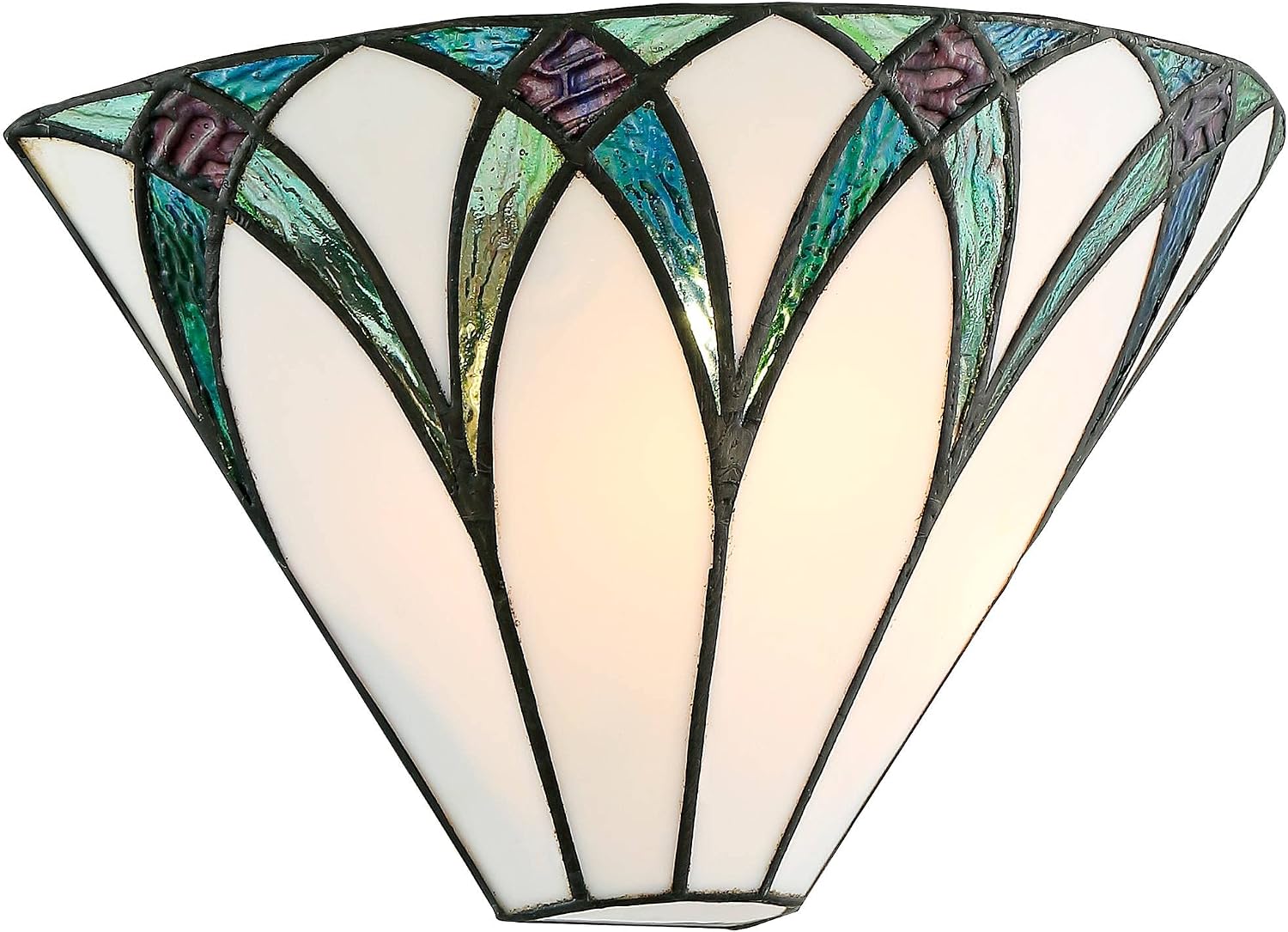 Regency Hill Filton Vintage Tiffany Style Wall Light Sconces Set of 2 Bronze Metal Hardwired 12 1/4' Fixture Blue White Art Glass for Bedroom Bathroom Vanity Living Room Home Hallway Dining