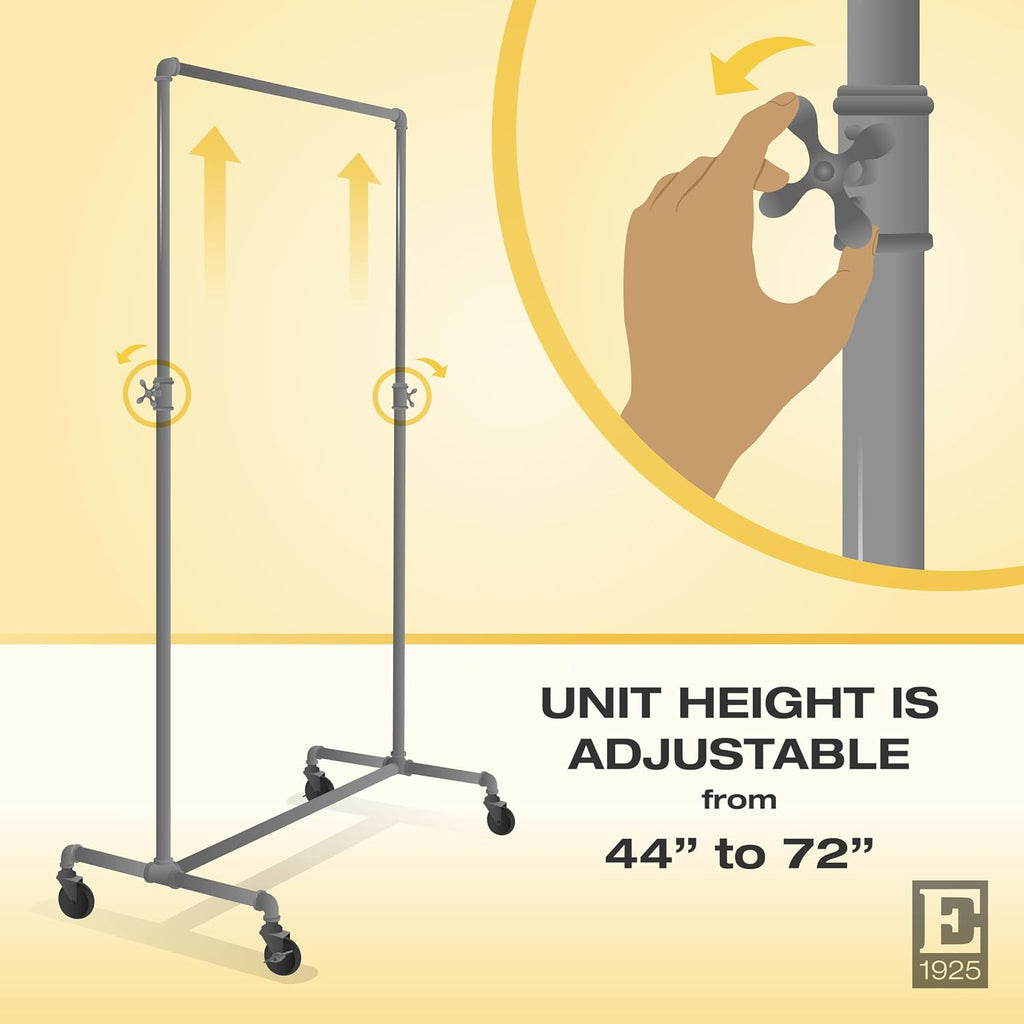 Adjustable Rolling Rack – Econoco Vintage Pipeline 2 Way Ballet Clothes Hanging Fixture