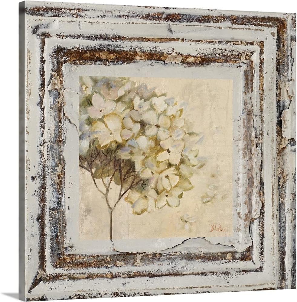 CANVAS ON DEMAND Flowers and Leaves Square VI by Patricia Pinto - Home Decor Wall Art Print, 30'x30' Floral Artwork