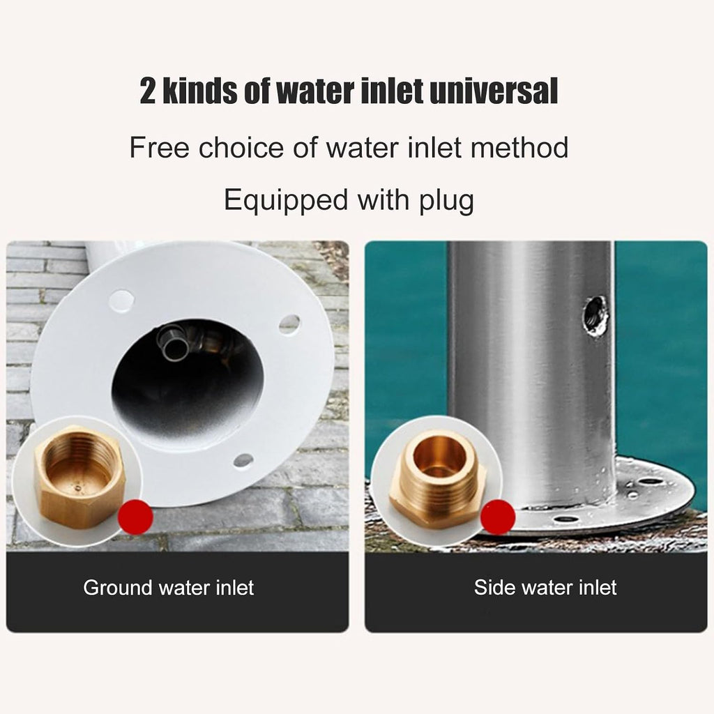 Generic Stainless Steel Garden Water Column with Faucet for Washing and Watering, Outdoor Water Tap Anti-Freezing Fountain and Hose Stand, 20.5×50CM