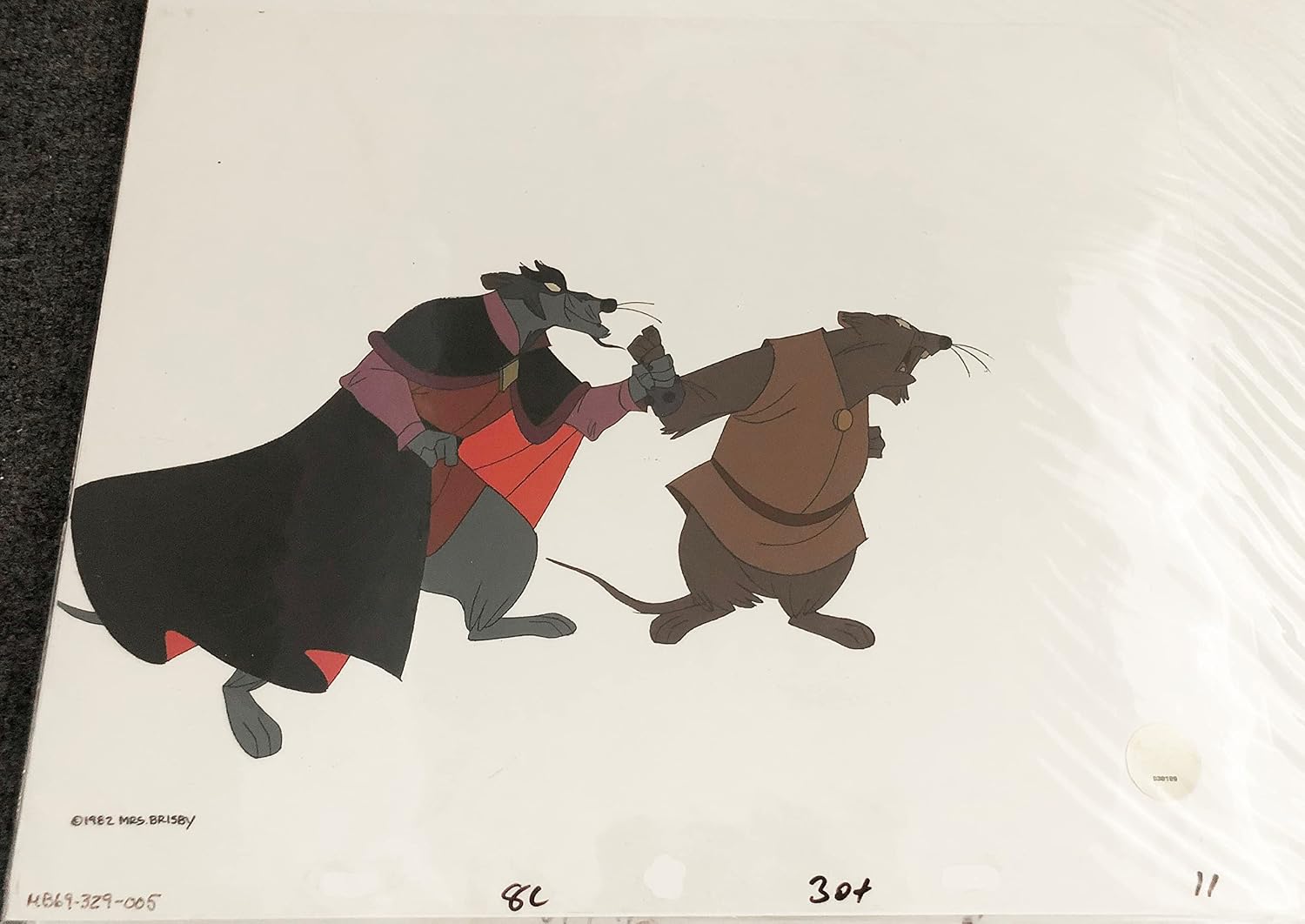 Don Bluth Secret of NIMH Jenner 1982 Original Production Animation Cel Used to Make the Cartoon 329-005