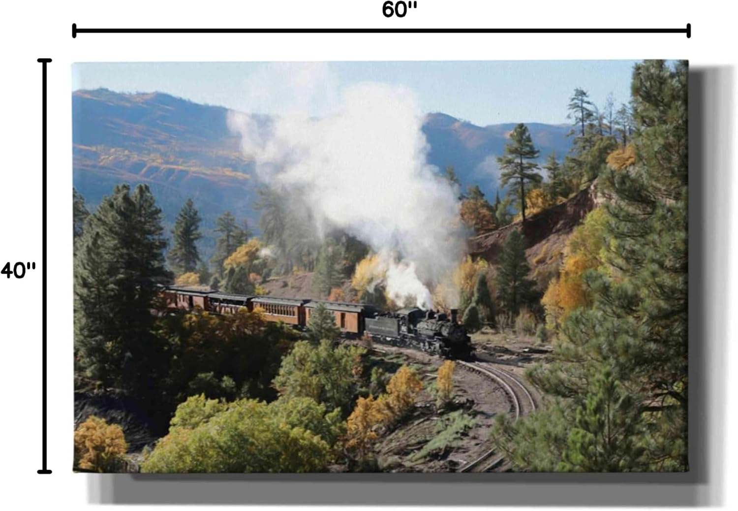 Epic Graffiti 'Durango Silverton Train IV' by Lori Deiter, Canvas Wall Art, 60'x40'